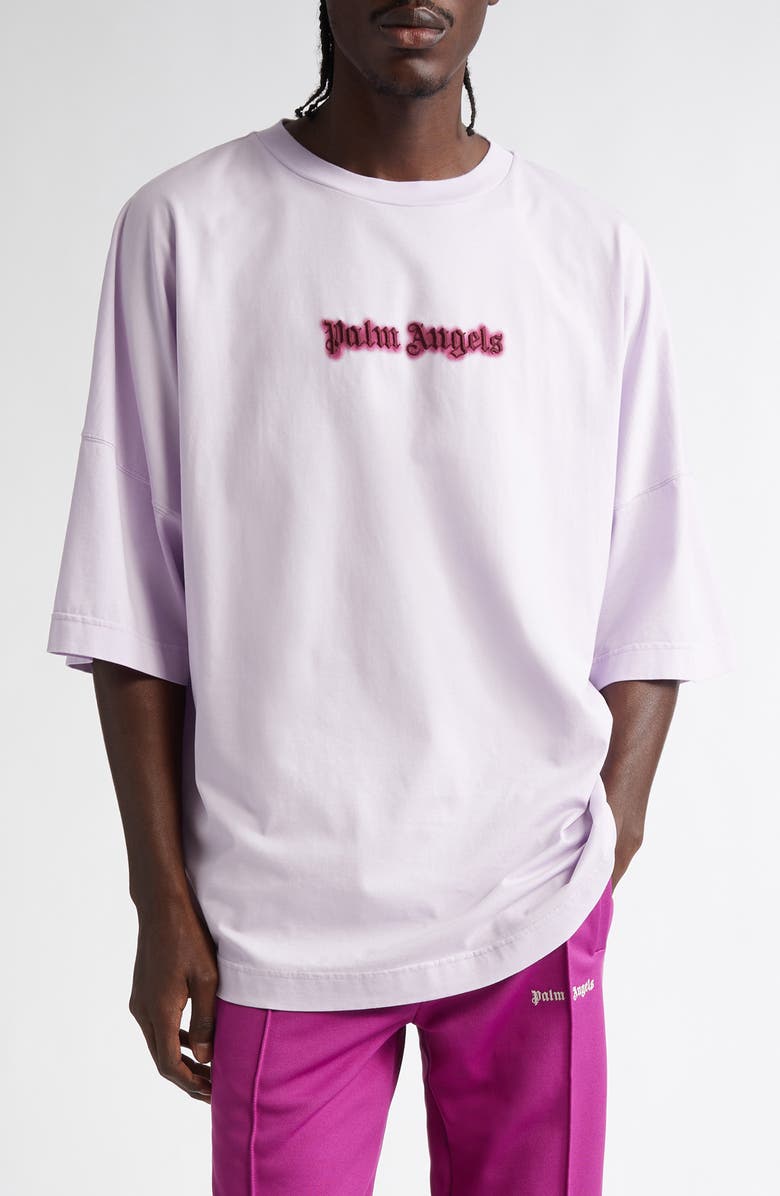 Palm Angels Neon Logo Oversize T-Shirt, Main, color,