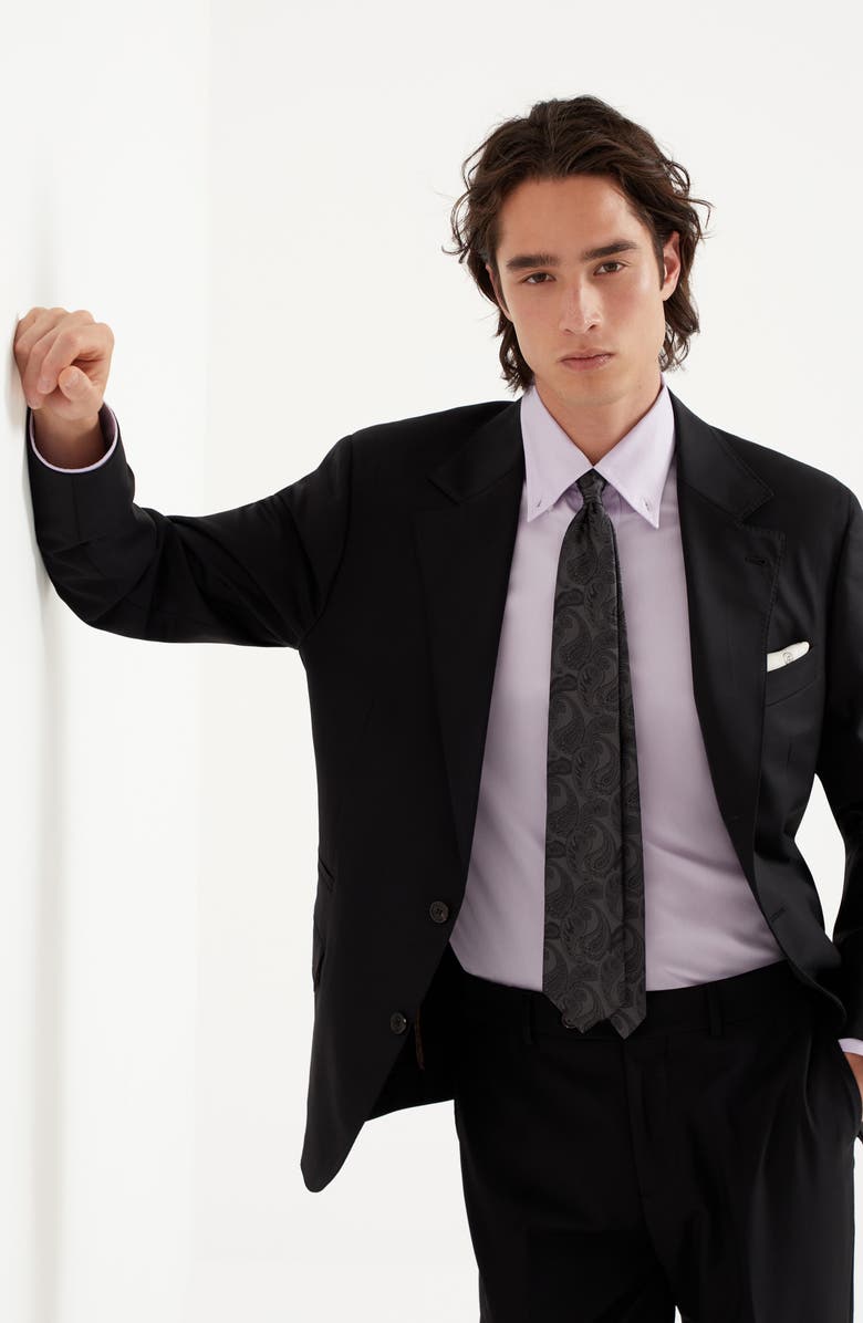 Brunello Cucinelli Twill blazer, Alternate, color, Black