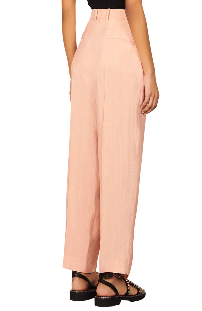 SANDRO Felix High Waist Trousers, Alternate, color, Rose Poudre