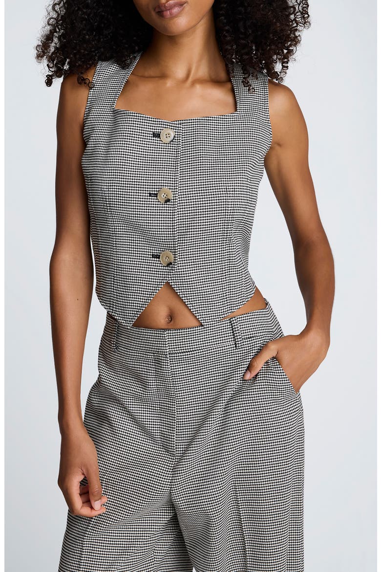 Herringbone Fitted Vest, Main, color, OYSTER/ BLACK