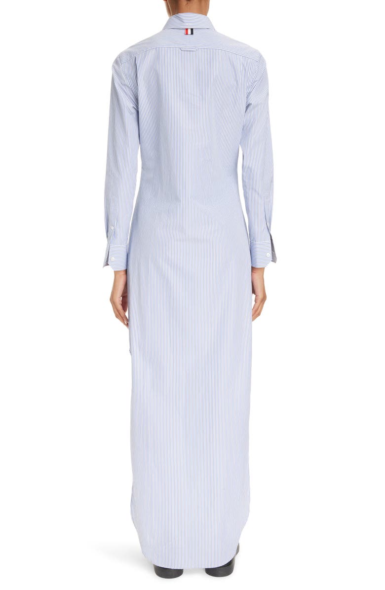 Thom Browne Stripe Long Sleeve Cotton Maxi Shirtdress, Alternate, color, 
