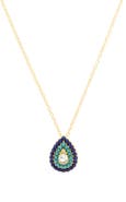 OLIVIA WELLES Lissa Crystal Teardrop Pendant Necklace