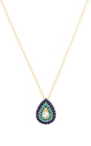 OLIVIA WELLES Lissa Crystal Teardrop Pendant Necklace