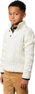 Hope & Henry Boys' Organic Mock Neck Cable Sweater, Kids