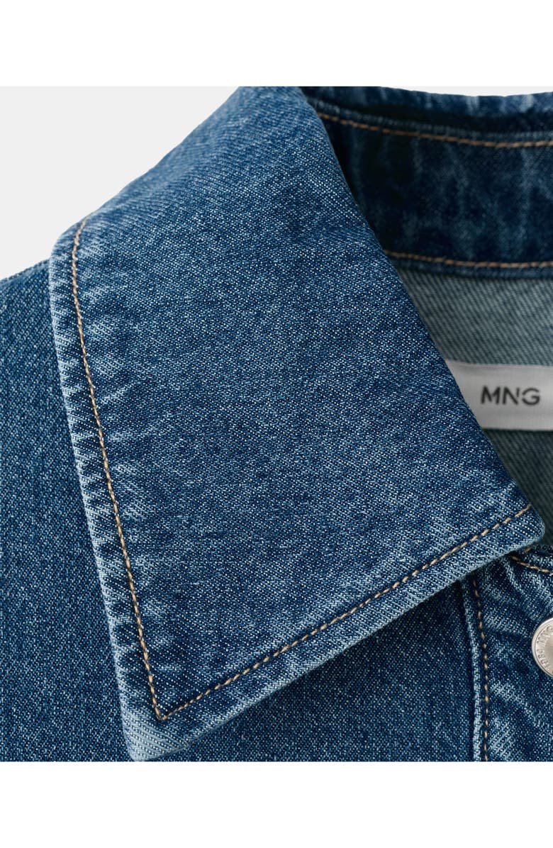 MANGO Short Sleeve Denim Shirt, Alternate, color, 