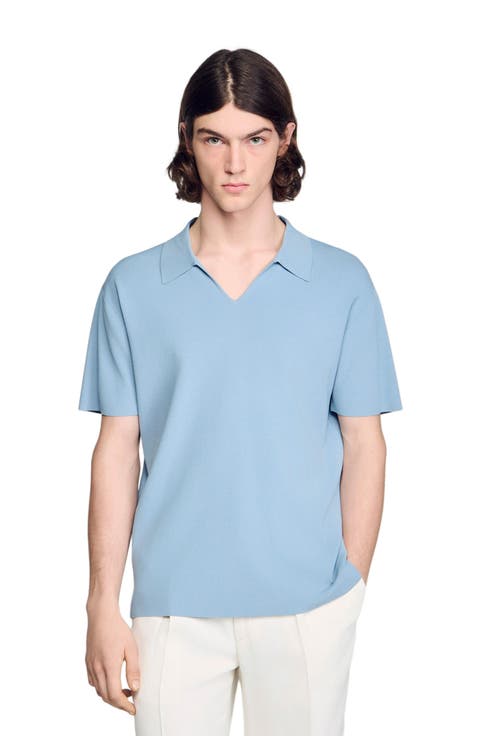 Stretch knit polo shirt
