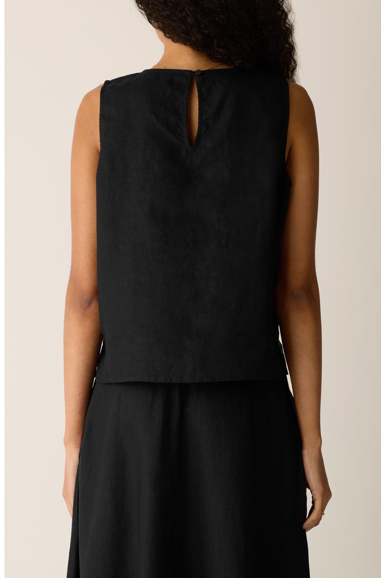 Organic Linen Shell, Alternate, color, BLACK