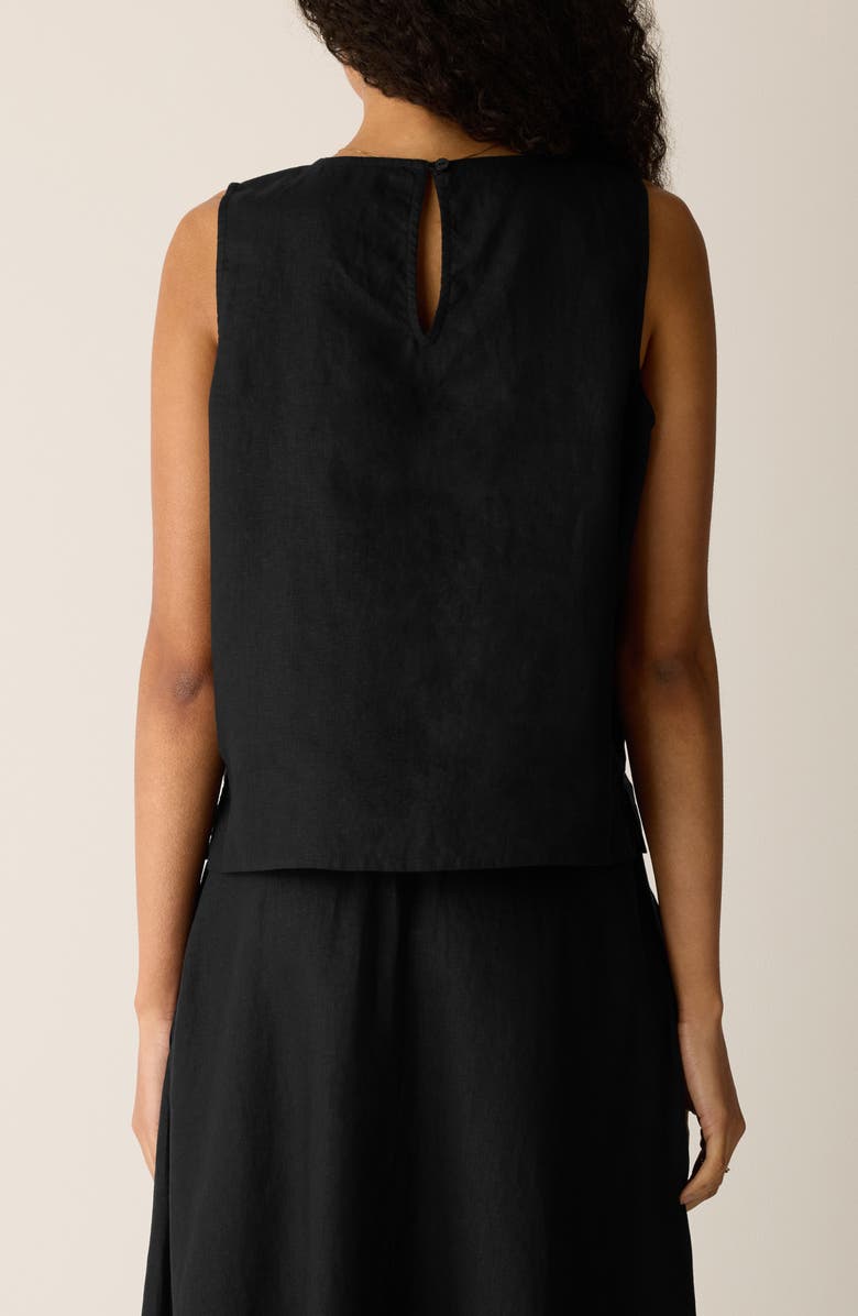 Eileen Fisher Organic Linen Shell, Alternate, color, Black