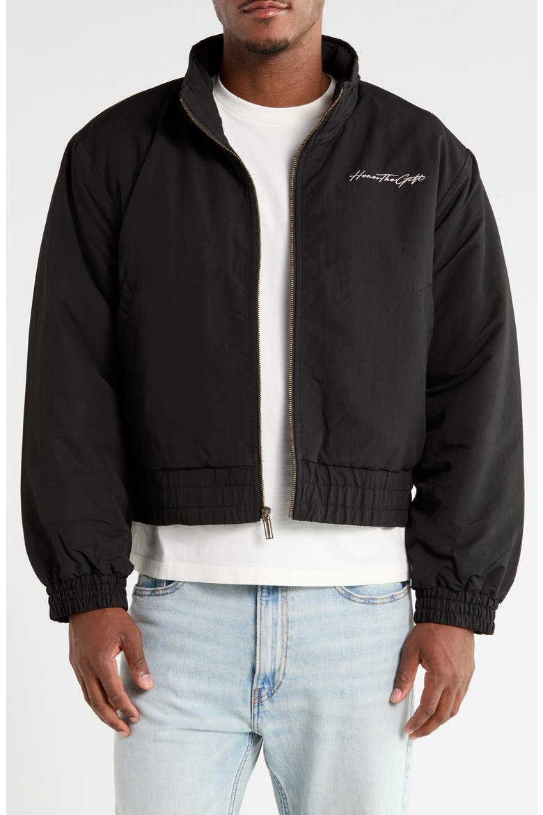 Logo Script Puffer Jacket, Main, color, BLACK
