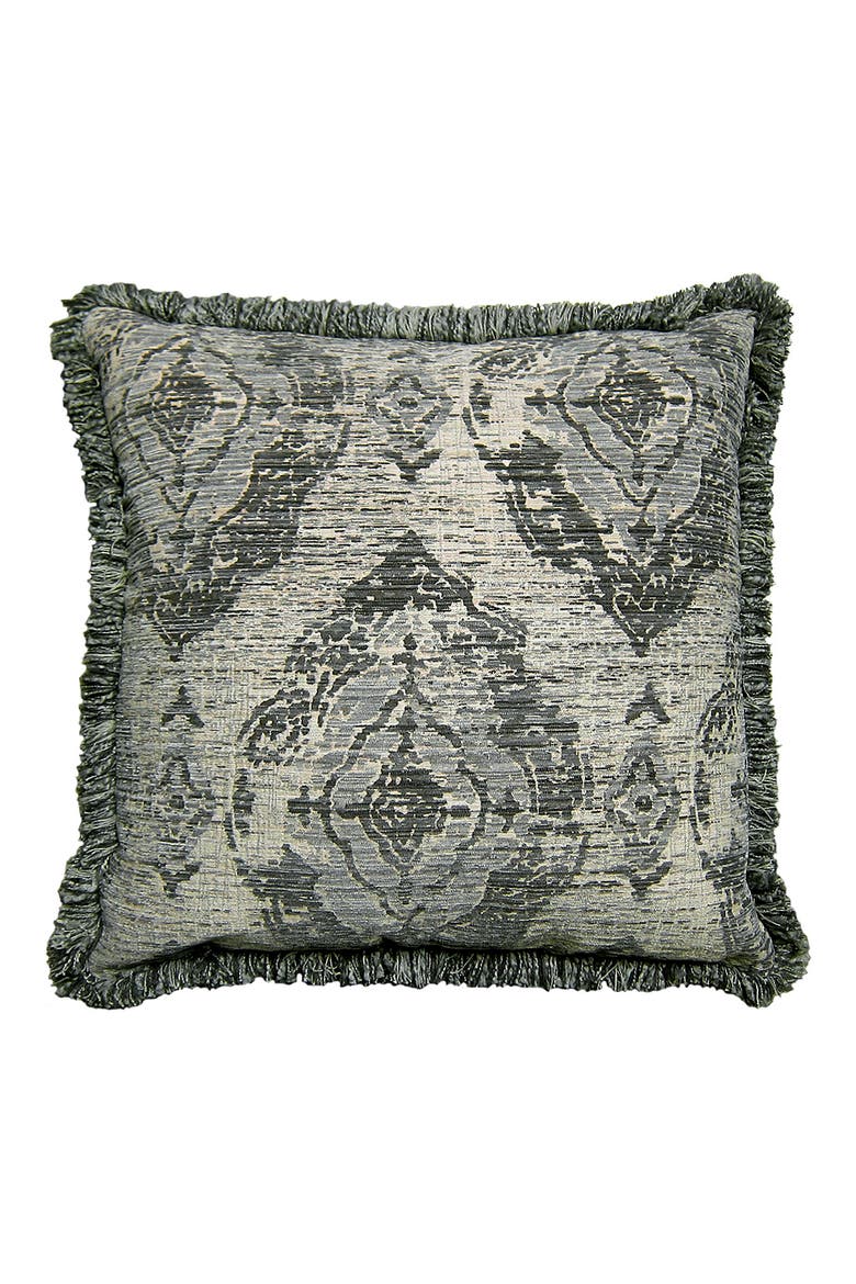 Toscana Jacquard Square Accent Pillow, Main, color, PEWTER