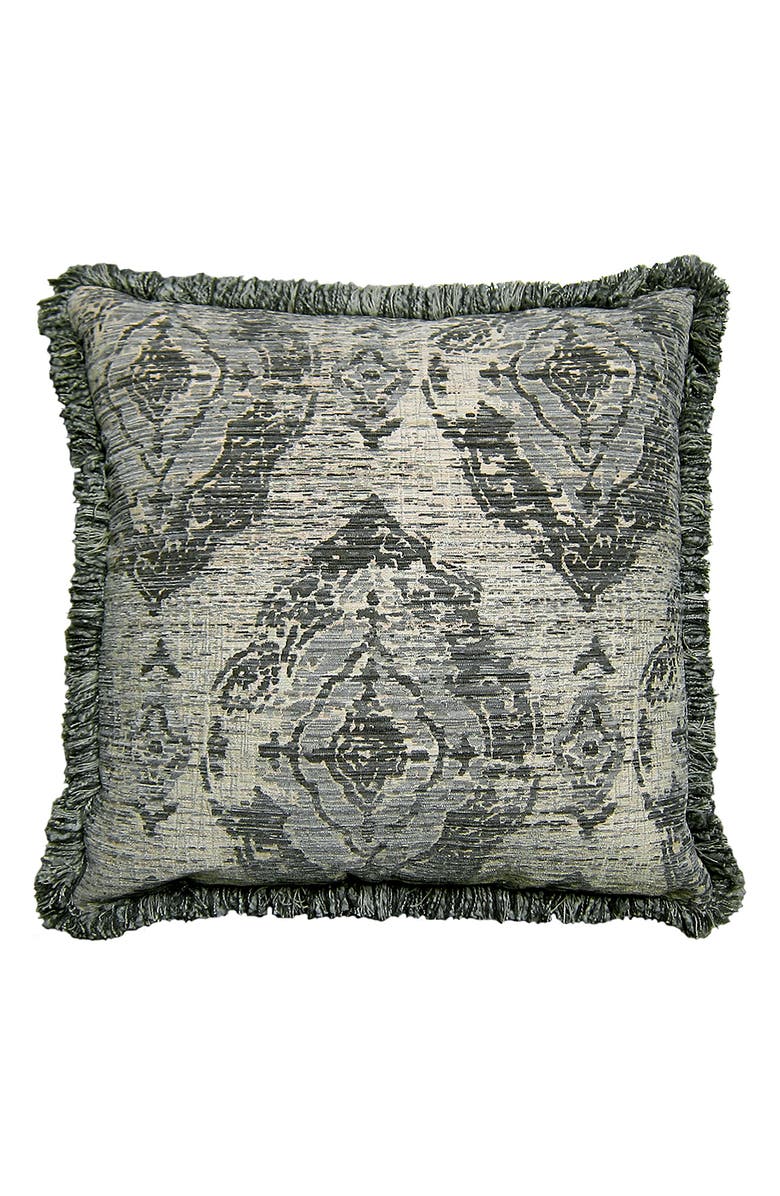 STUDIOCHIC Toscana Jacquard Square Accent Pillow, Main, color, Pewter