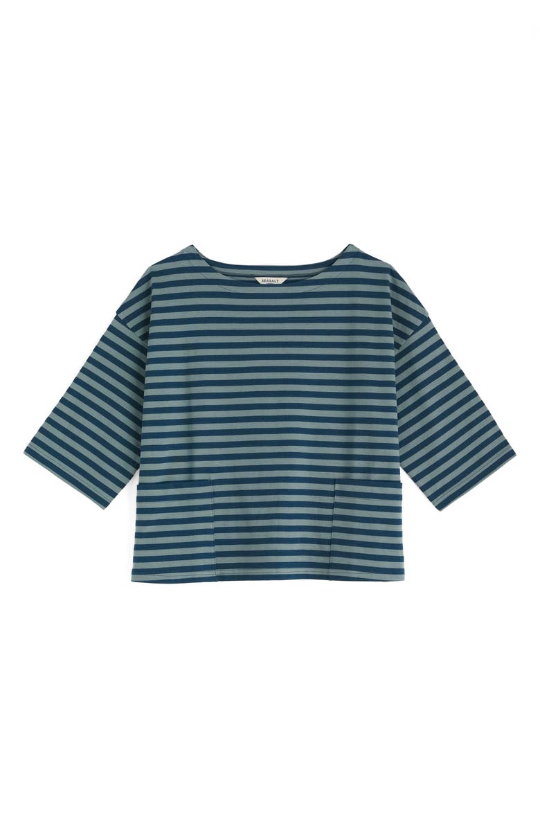 Seasalt Cornwall Buryan Stripe Organic Cotton T-Shirt, Alternate, color, Mini Cornish Lichen