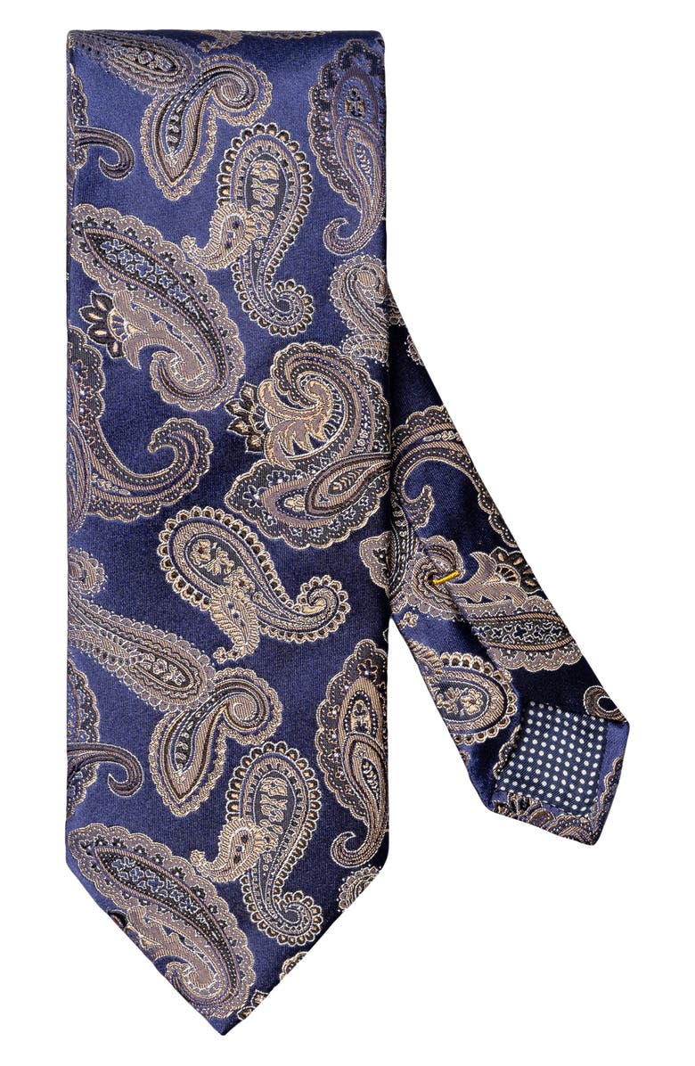 Eton Paisley Jacquard Silk Tie, Main, color, Medium Blue
