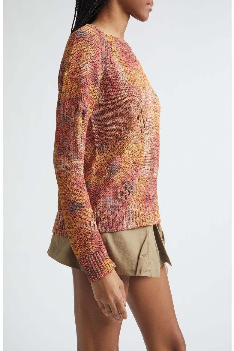 Haby Openwork Ladder Stitch Sweater, Alternate, color, ORANGE