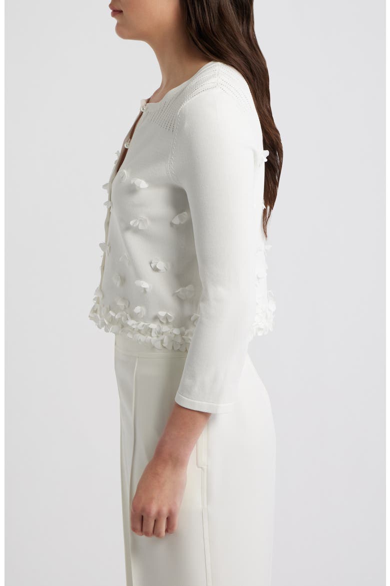 Alana Floral Appliqué Cardigan, Alternate, color, SKY WHITE
