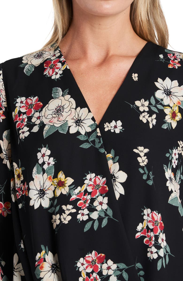 Vince Camuto V-Neck Floral Faux Wrap Blouse, Alternate, color,