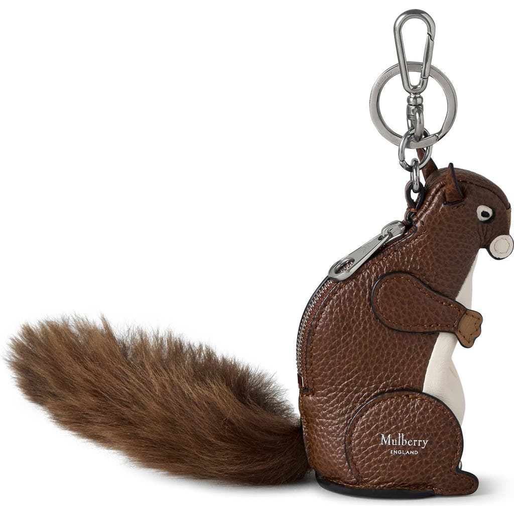 Mulberry Squirrel Case Keyring In Brown