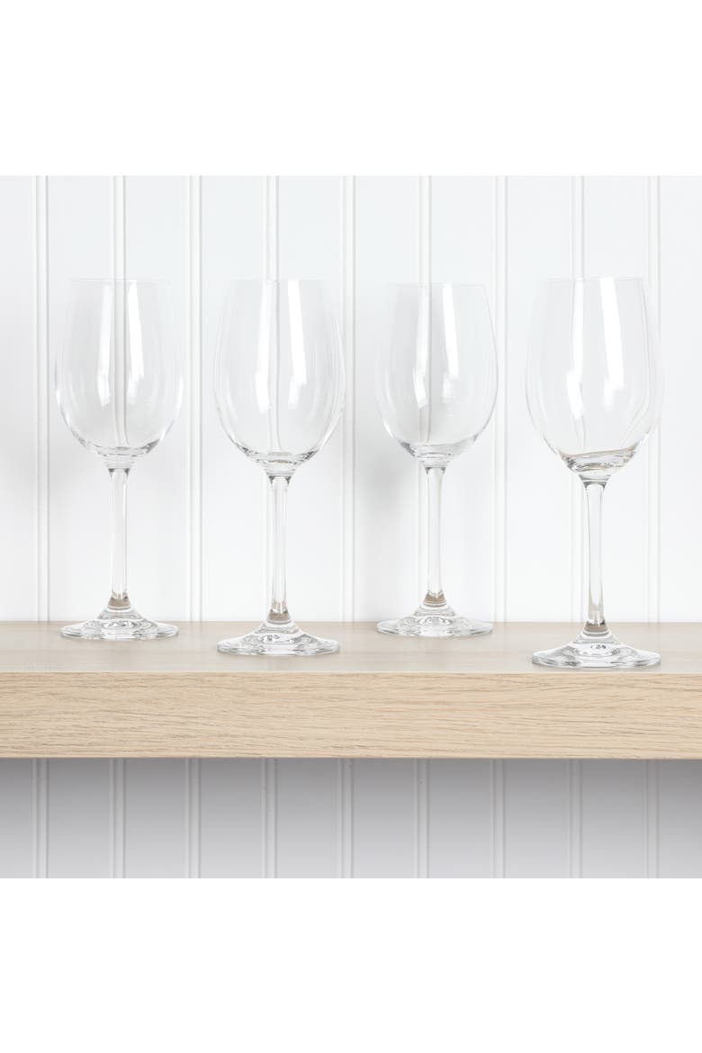 Vivica Stemmed Wine Glasses, Alternate, color, White