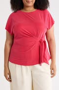 NORDSTROM RACK Short Sleeve Tie Detail Top