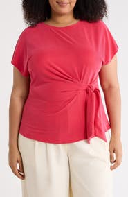 NORDSTROM RACK Short Sleeve Tie Detail Top