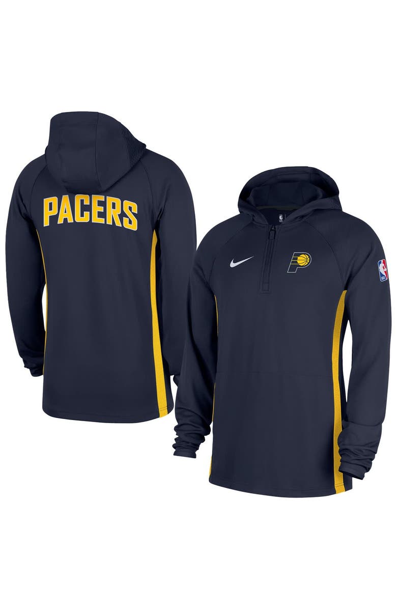 Nike Men's Nike  Navy Indiana Pacers Authentic On Court Zone Quarter-Zip Dri-FIT Hoodie Jacket, Main, color, Navy