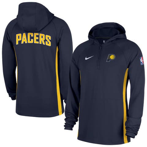 Men's Nike  Navy Indiana Pacers Authentic On Court Zone Quarter-Zip Dri-FIT Hoodie Jacket