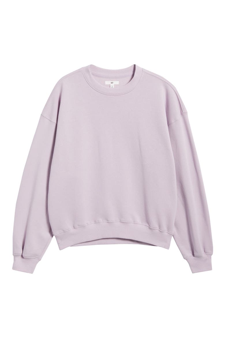 Relaxed Cotton Blend Sweatshirt, Alternate, color, PURPLE FAIR