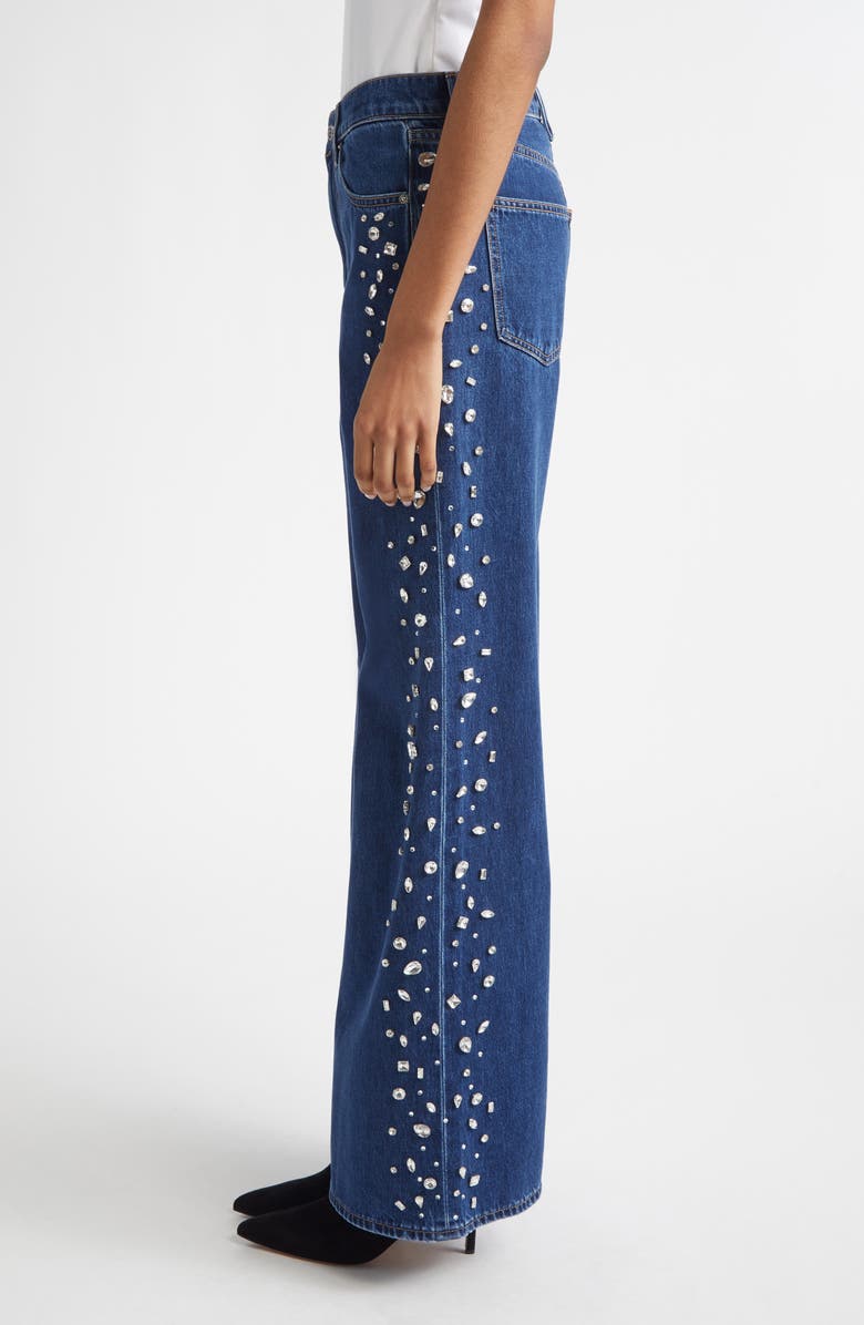 Veronica Beard Kasey Embellished Wide Leg Jeans, Alternate, color, Stoned Bright Blue