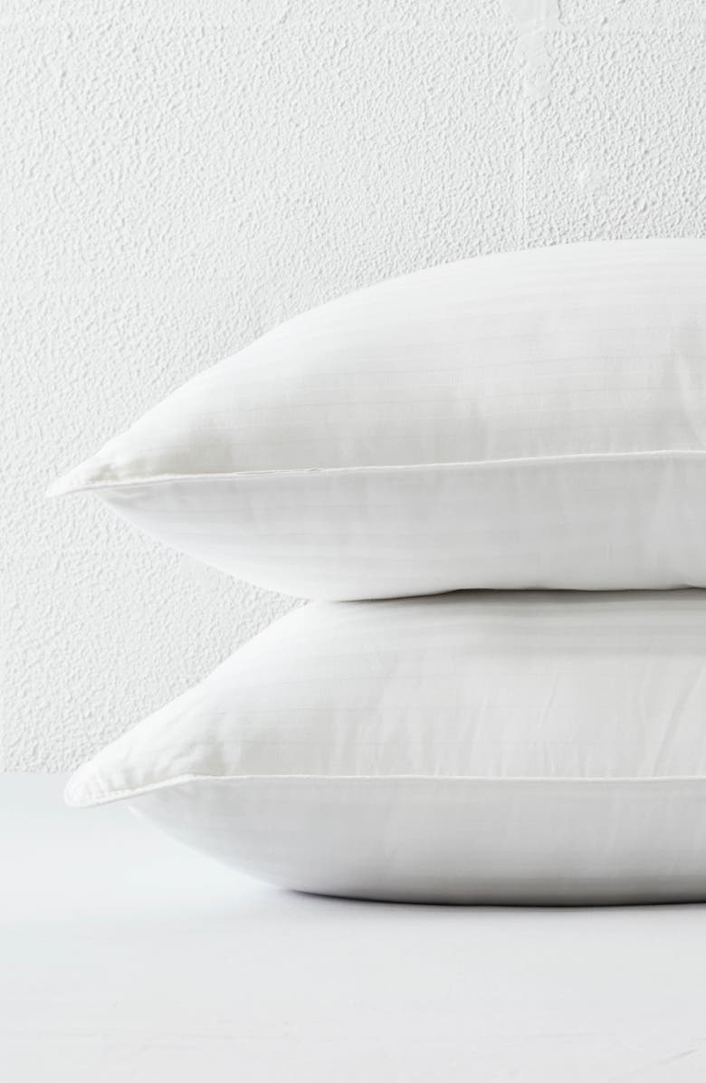 HOMESPUN 2-Pack Gel Fiber Cotton Pillows, Alternate, color, White