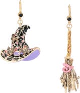 Betsey Johnson Broomstick Leverback Drop Earrings
