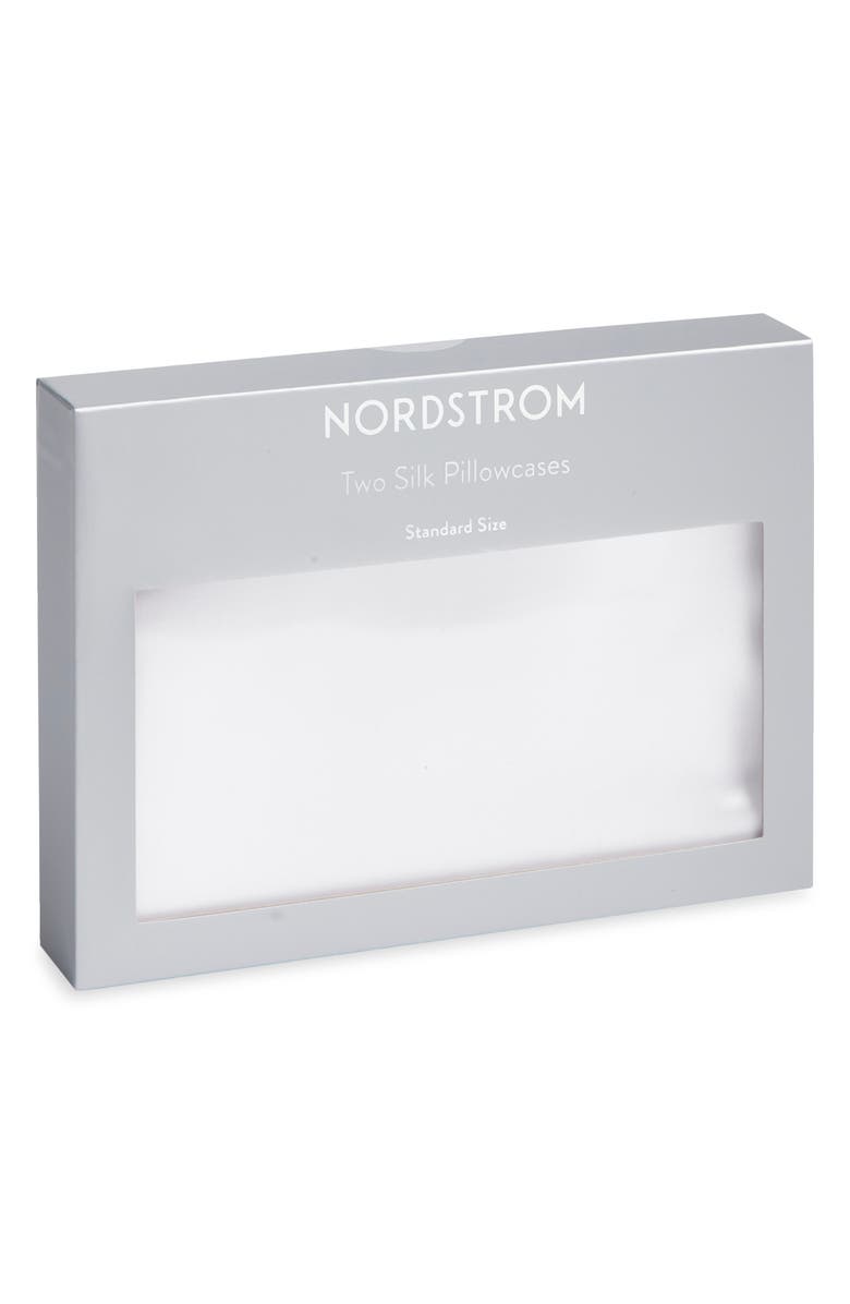 Nordstrom Set of 2 Silk Pillowcases, Alternate, color, White