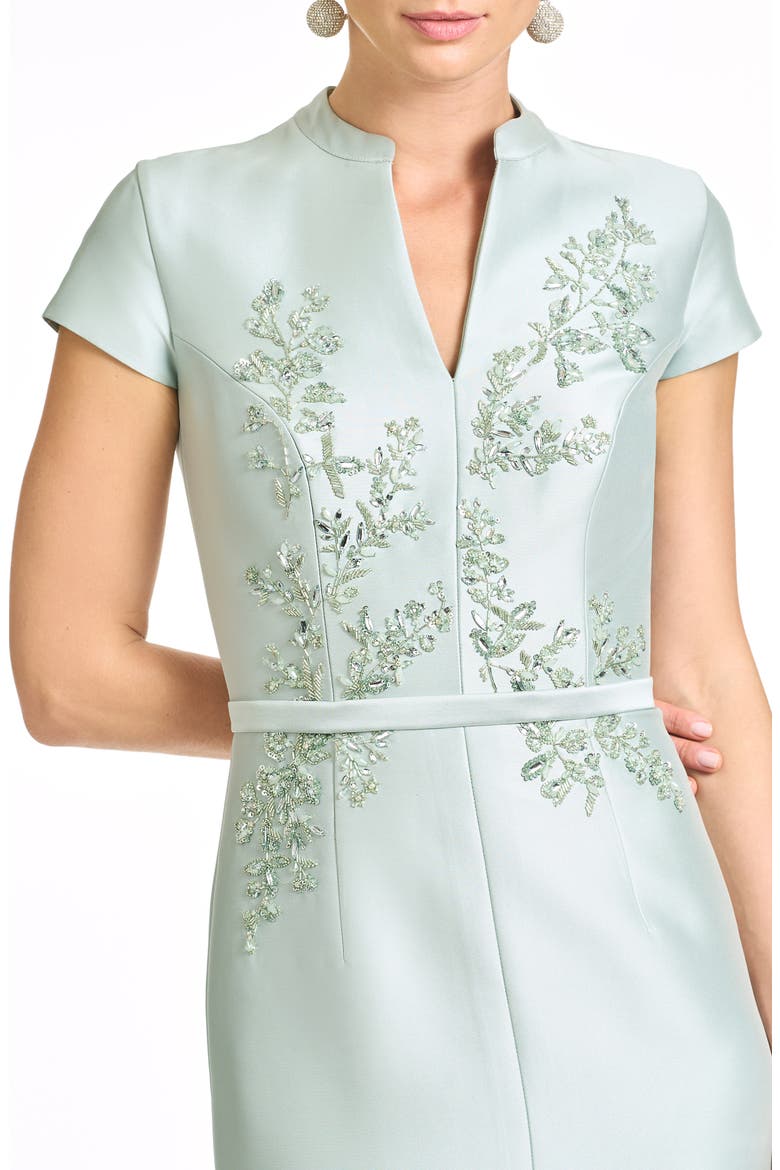 Beaded Embroidery Gown, Alternate, color, CELADON