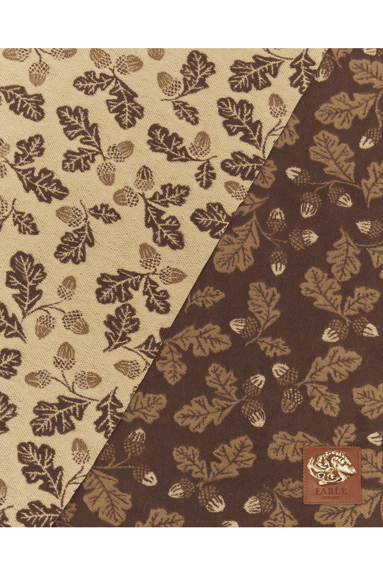 Chocolate Acorn Jacquard Scarf, Alternate, color, Caramel & Chocolate