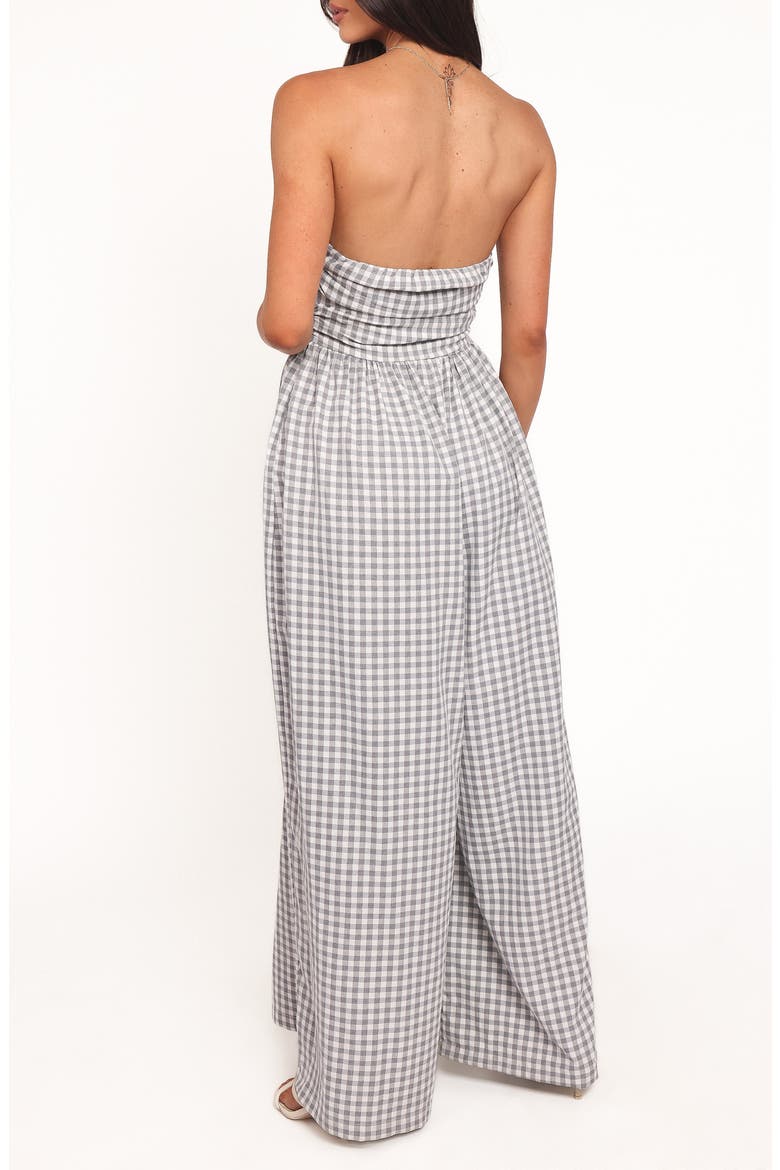 Paige Strapless Jumpsuit, Alternate, color, BLACK WHITE GINGHAM