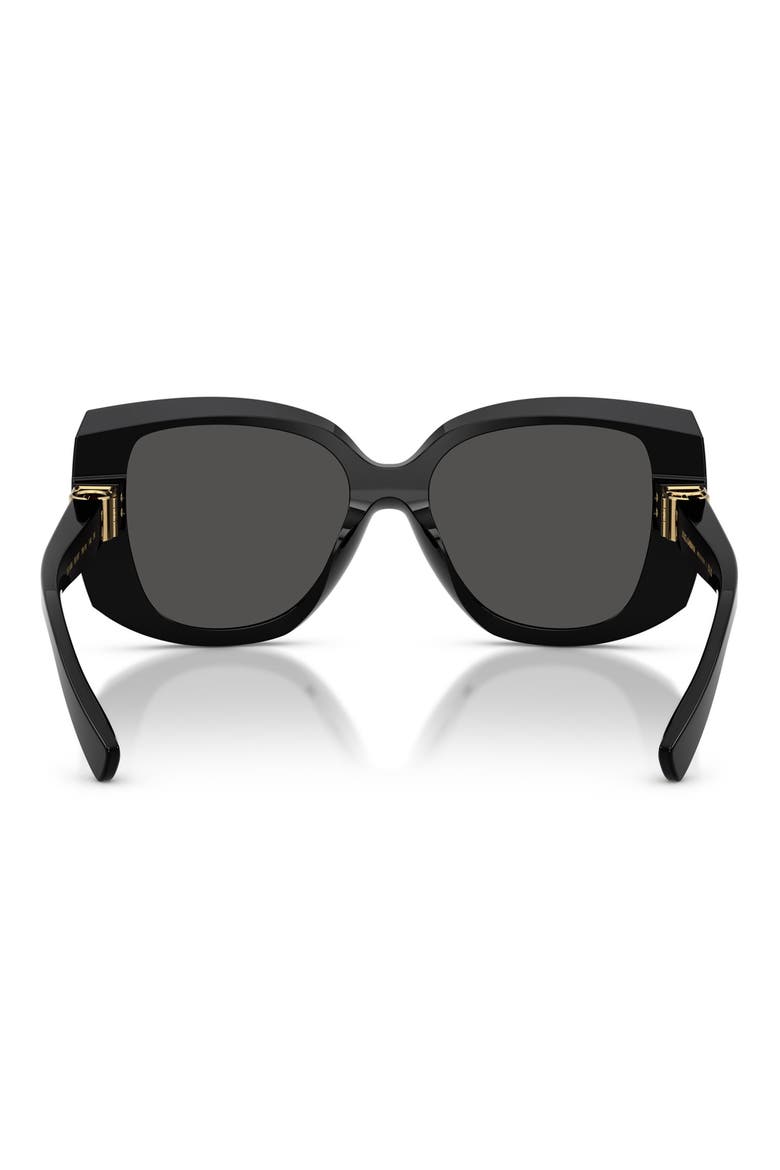 56mm Square Sunglasses, Alternate, color, BLACK / DARK GREY