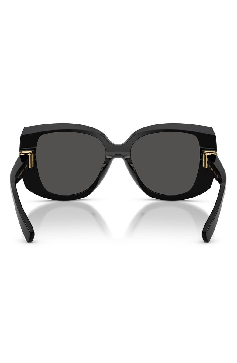 Dolce&Gabbana 56mm Square Sunglasses, Alternate, color, Black / Dark Grey