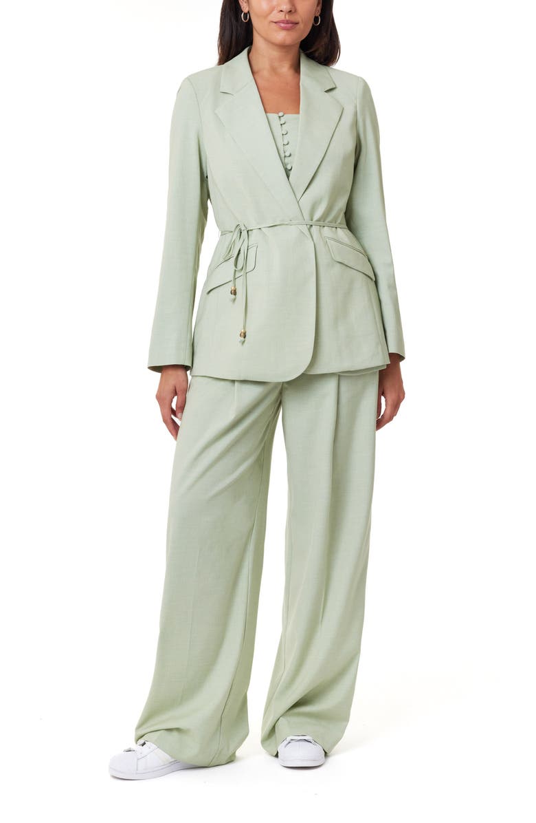 Scotch & Soda Drapey Belted Blazer, Alternate, color, Pistachio