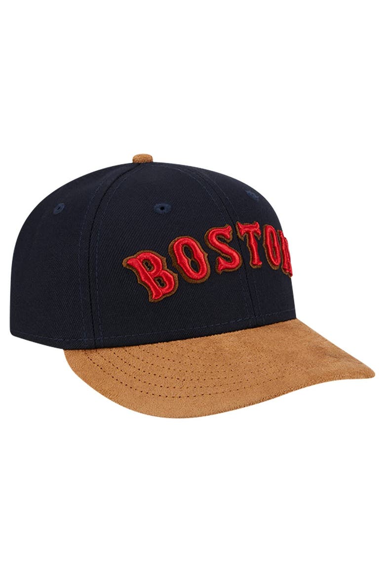Men's New Era Navy Boston Red Sox Team Suede Visor Low Profile 59FIFTY Fitted Hat, Alternate, color, Navy
