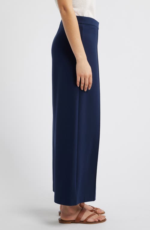 Caslonr Caslon(r) Wide Leg Crop Ponte Pants In Navy Blazer