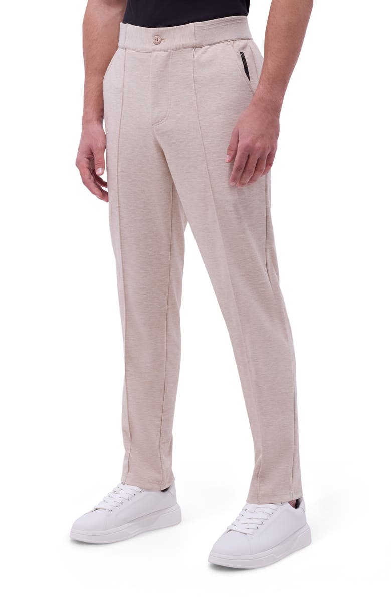Bugatchi Soft Touch Knit Pintuck Pants, Main, color, Sand