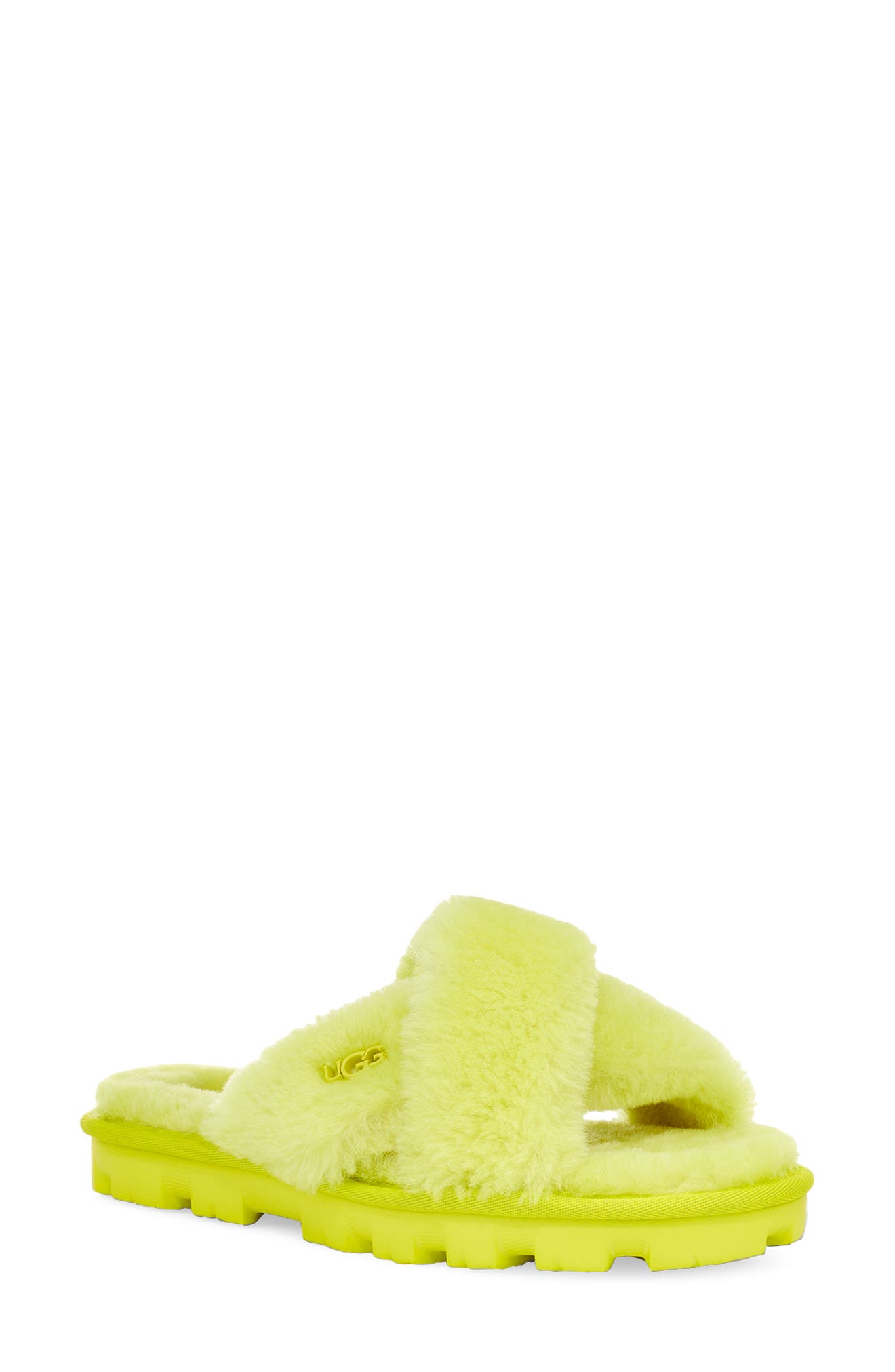 Fuzzette Genuine Shearling Slipper, Main, color, SULFUR