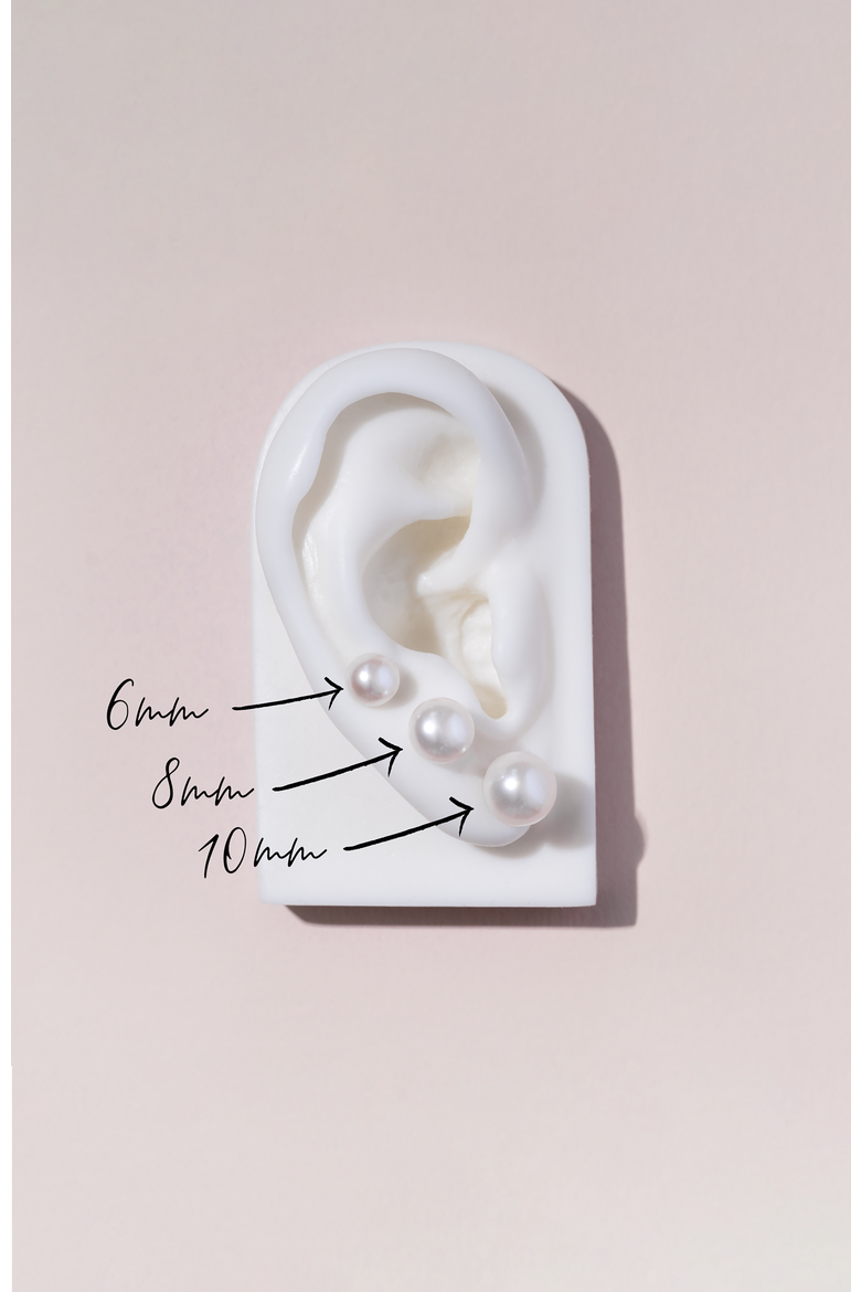 White Timeless Freshwater Pearl Studs, Alternate, color, Sterling Silver