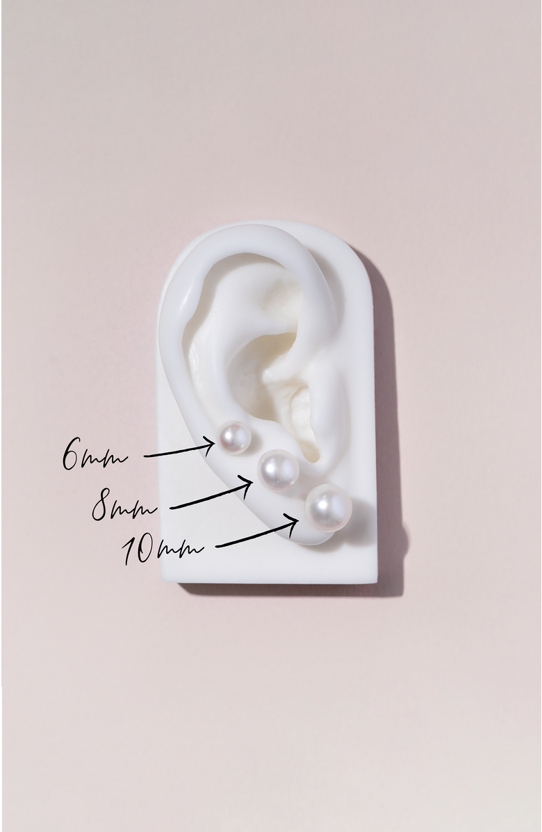 Dower & Hall White Timeless Freshwater Pearl Studs, Alternate, color, Sterling Silver