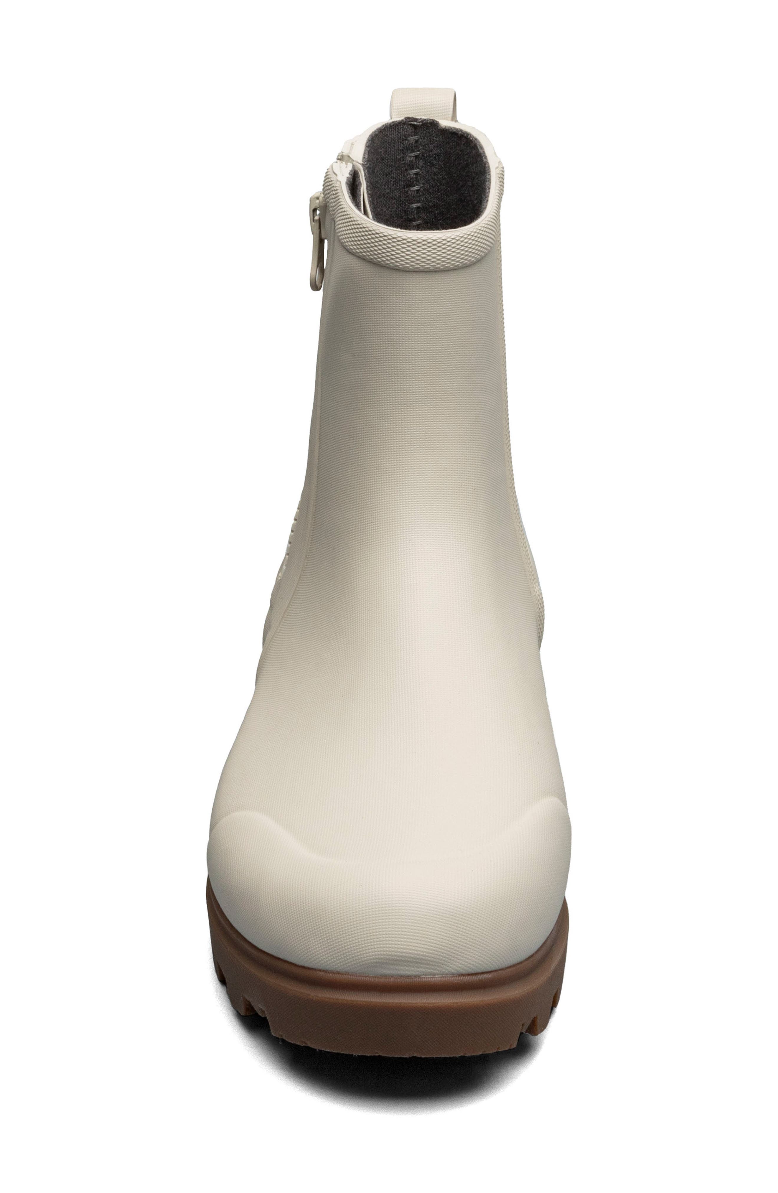 Bogs Holly Zip Waterproof Rain Boot, Alternate, color, Oatmeal