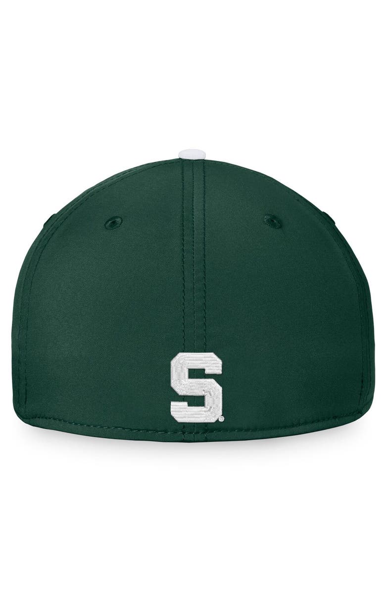 TOP OF THE WORLD Men's Top of the World White/Green Michigan State Spartans Iconic Flex Hat, Alternate, color,
