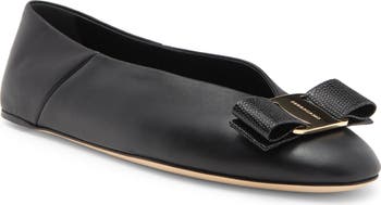 フラットシューズ FERRAGAMO BLACK LEATHER VANNA FLATS nm_4745039_100106_m