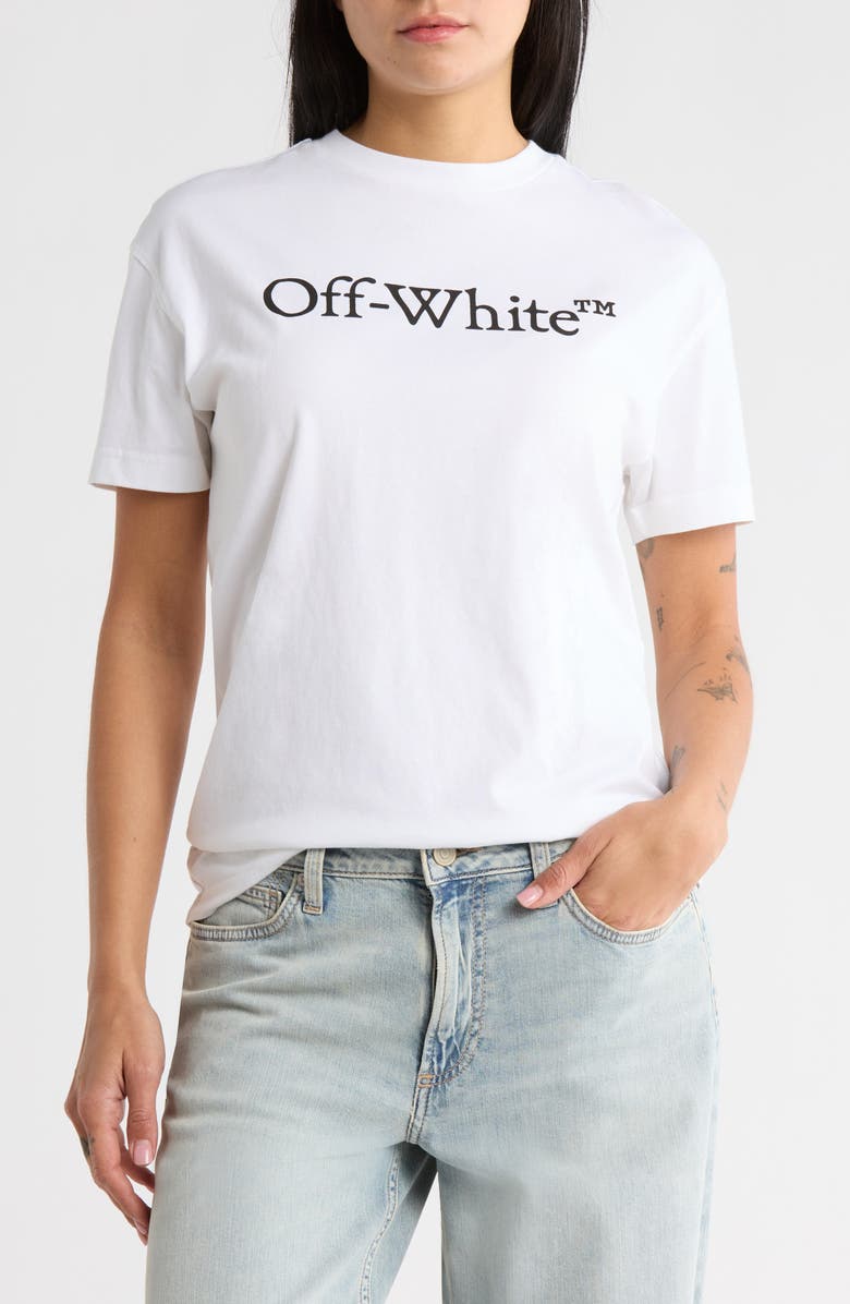 Off-White Big Logo Bookish Graphic T-Shirt, Main, color, White Black
