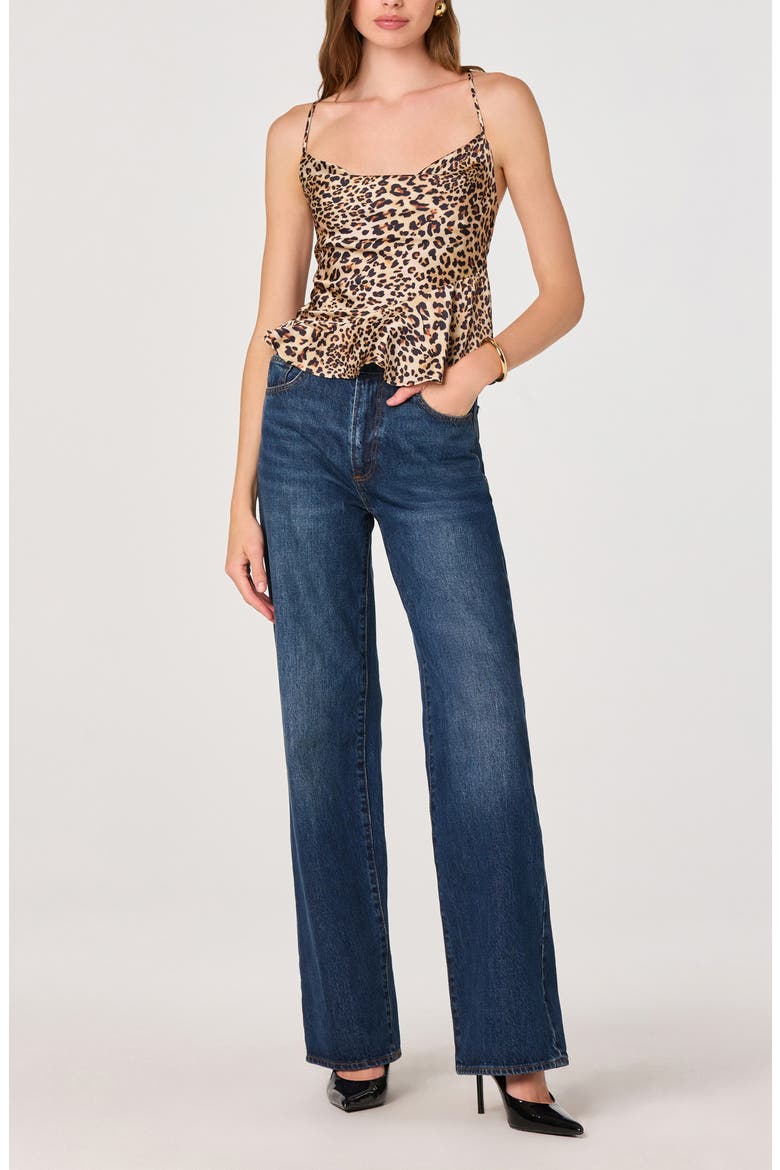 Everli Polka Dot Tie Back Top, Alternate, color, LEOPARD PRINT