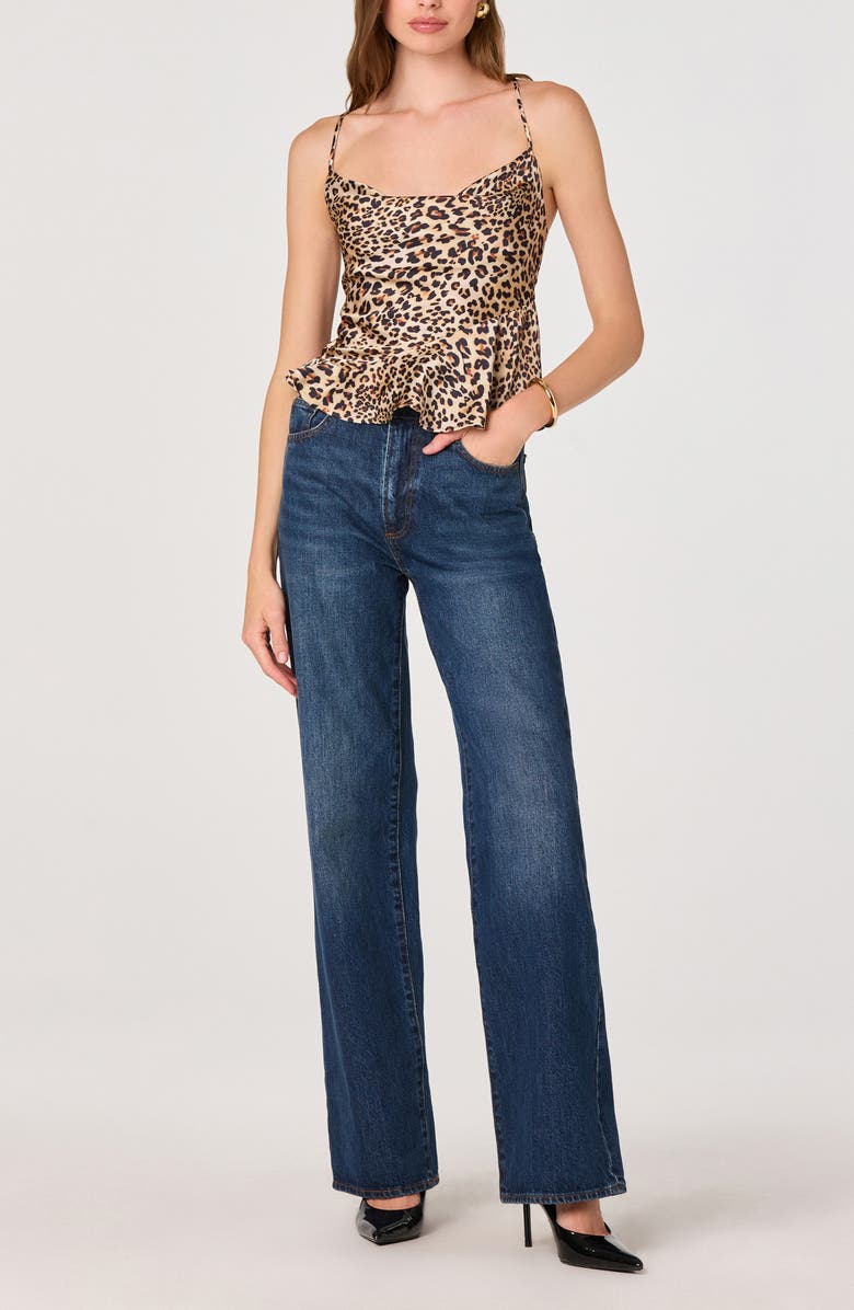ASTR the Label Everli Polka Dot Tie Back Top, Alternate, color, Leopard Print