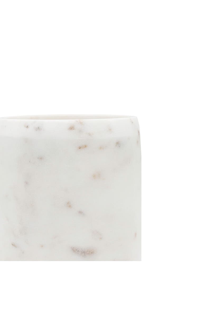 Foreside Home and Garden White Natural Marble Premium Kitchen Utensil Organizer Countertop Crock Holder Caddy 8", Alternate, color, White